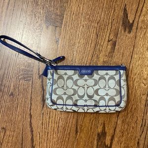 Coach wrist wallet purple leather accent